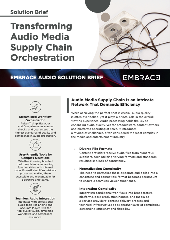 EMBRACE AUDIO SOLUTION BRIEF